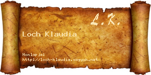 Loch Klaudia névjegykártya